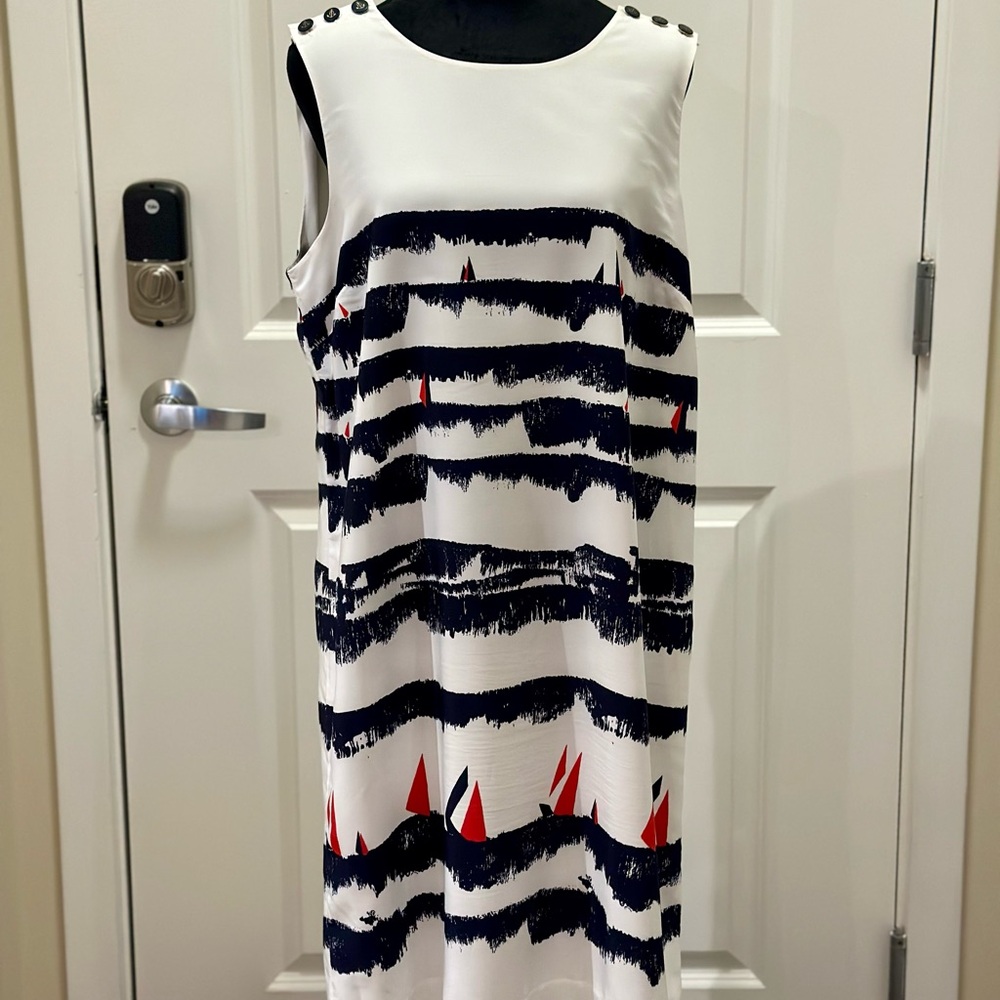 Tommy Hilfiger White and Navy Striped Dress